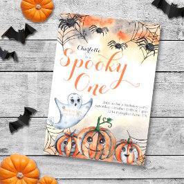 Spooky One Cute Waterverf Halloween 1e verjaardag Kaart