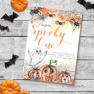 Spooky One Cute Waterverf Halloween 1e verjaardag Kaart