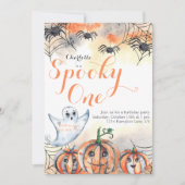 Spooky One Cute Waterverf Halloween 1e verjaardag Kaart (Voorkant)