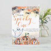 Spooky One Cute Waterverf Halloween 1e verjaardag Kaart (Staand voorkant)