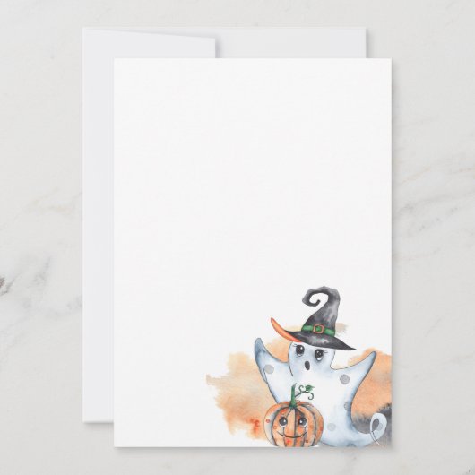 Spooky One Cute Waterverf Halloween 1e verjaardag Kaart (Achterkant)