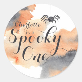 Spooky One Cute Waterverf Halloween 1e verjaardag Ronde Sticker