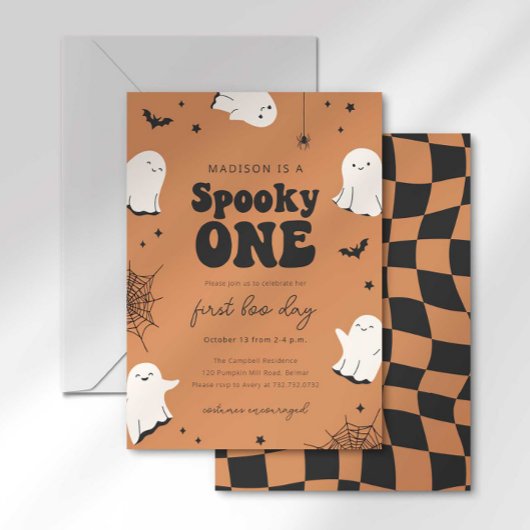 Spooky One First Birthday Invitation Eerste Boeken Kaart