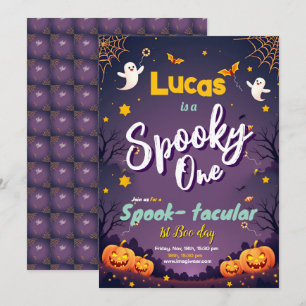 Spooky One First Birthday Invitation Eerste Boeken Save The Date