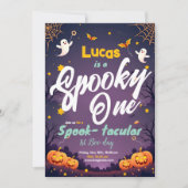 Spooky One First Birthday Invitation Eerste Boeken Save The Date (Voorkant)