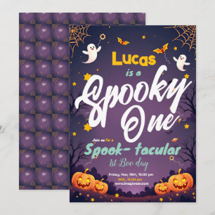 Spooky One First Birthday Invitation Eerste Boeken Save The Date