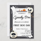 Spooky One First Birthday Invitation Feestdagenkaart (Voorkant)