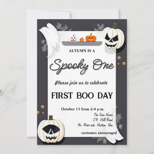 Spooky One First Birthday Invitation Feestdagenkaart (Voorkant)
