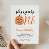 Spooky One First Birthday Party Invitation Kaart