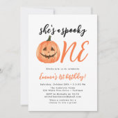 Spooky One First Birthday Party Invitation Kaart (Voorkant)