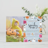 Spooky One foto Halloween 1st Birthday Kaart (Staand voorkant)