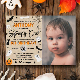 Spooky One! Foto van Halloween 1st Birthday Kaart