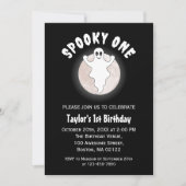 Spooky One Fun Halloween Ghost Eerste 1e Verjaarda Kaart (Voorkant)