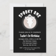 Spooky One Fun Halloween Ghost Eerste 1e Verjaarda