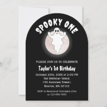 Spooky One Fun Halloween Ghost Eerste 1e Verjaarda