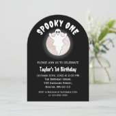 Spooky One Fun Halloween Ghost Eerste 1e Verjaarda Kaart (Staand voorkant)