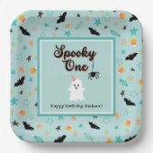 Spooky One Gender Neutral Halloween 2e verjaardag Papieren Bordje (Voorkant)