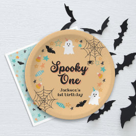 Spooky One Gender Neutral Halloween Birthday Party Papieren Bordje