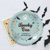 Spooky One Gender Neutral Halloween Birthday Party Papieren Bordje