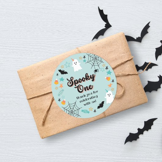 Spooky One Gender Neutral Halloween Birthday Ronde Sticker