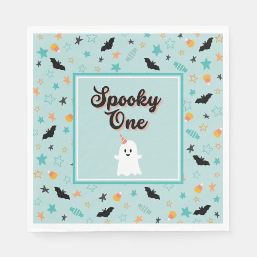 Spooky One Gender Neutral Halloween First Birthday Servet (Voorkant)