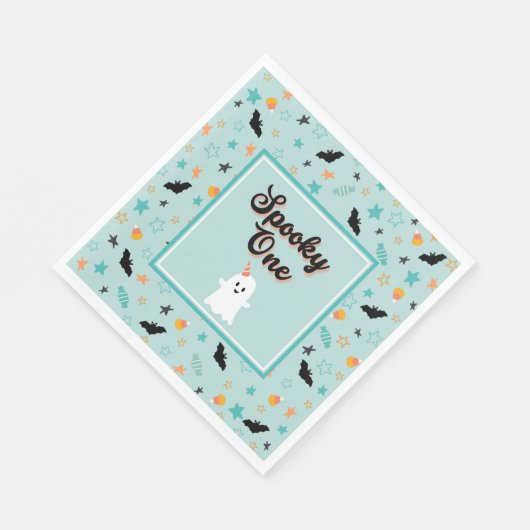 Spooky One Gender Neutral Halloween First Birthday Servet (Hoek)