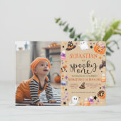 Spooky One Ghost 1e Verjaardag Halloween Kaart (Staand voorkant)