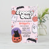 Spooky One! Ghost Birthday Uitnodiging (Staand voorkant)