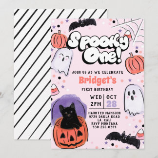 Spooky One! Ghost Birthday Uitnodiging