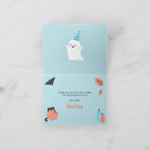 Spooky One Ghost Boy Eerste Verjaardagsfeestje Bedankkaart (Binnen)