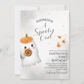 Spooky One Ghost First Birthday Party Kaart (Voorkant)