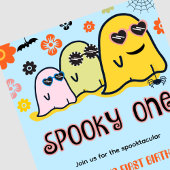 Spooky one Ghost Groovy Halloween 1e verjaardag Kaart