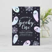 Spooky One Ghost Halloween 1e Verjaardag Kaart (Staand voorkant)