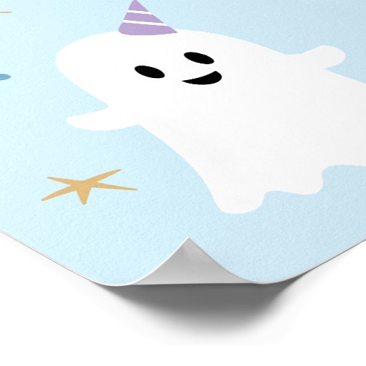 Spooky One Ghost Halloween 1e Verjaardag Welkom Poster (Hoek)