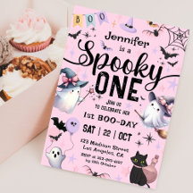 Spooky One Ghost Halloween 1st Birthday Girl Schat