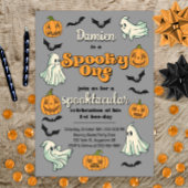 Spooky One Ghost Halloween Herfst Eerste Verjaarda Kaart