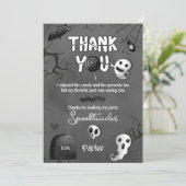 Spooky One Ghost Halloween Thank You Cards Kaart (Staand voorkant)