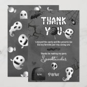 Spooky One Ghost Halloween Thank You Cards Kaart (Voorkant / Achterkant)
