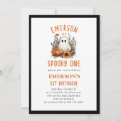 Spooky One Ghost Halloween verjaardagsfeestje Kaart (Voorkant)