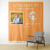 Spooky One Ghost Kinder Boy Halloween 1e Verjaarda Wandkleed (In situ)