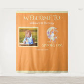 Spooky One Ghost Kinder Boy Halloween 1e Verjaarda Wandkleed (Voorkant)