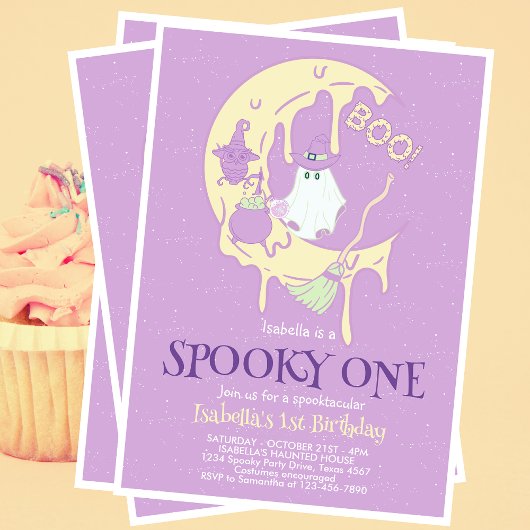 Spooky One Ghost Moon Kinder 1e Verjaardag Hallowe