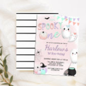 Spooky One Ghost Pastel Halloween 1e Verjaardag Kaart