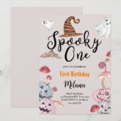 Spooky One Ghost Pumpkin Halloween Birthday Kaart (Voorkant / Achterkant)