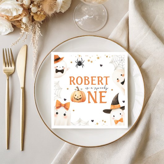 Spooky One Ghost Pumpkin-servet Servet