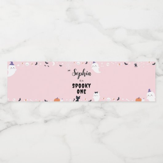 Spooky One Ghost Verjaardagsfeestje Waterfles Labe Waterfles Etiket (Enkel label)