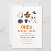 Spooky One Ghoul Halloween Eerste Verjaardag Kaart (Voorkant)