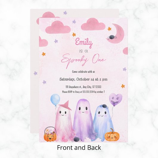 Spooky One Girl Halloween Verjaardag Elk Jaar Kaart