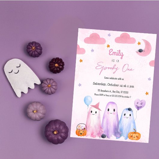 Spooky One Girl Halloween Verjaardag Elk Jaar Kaart