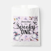 Spooky One Girl Schattige Ghost Halloween 1st Birt Bedankzakje (Voorkant)